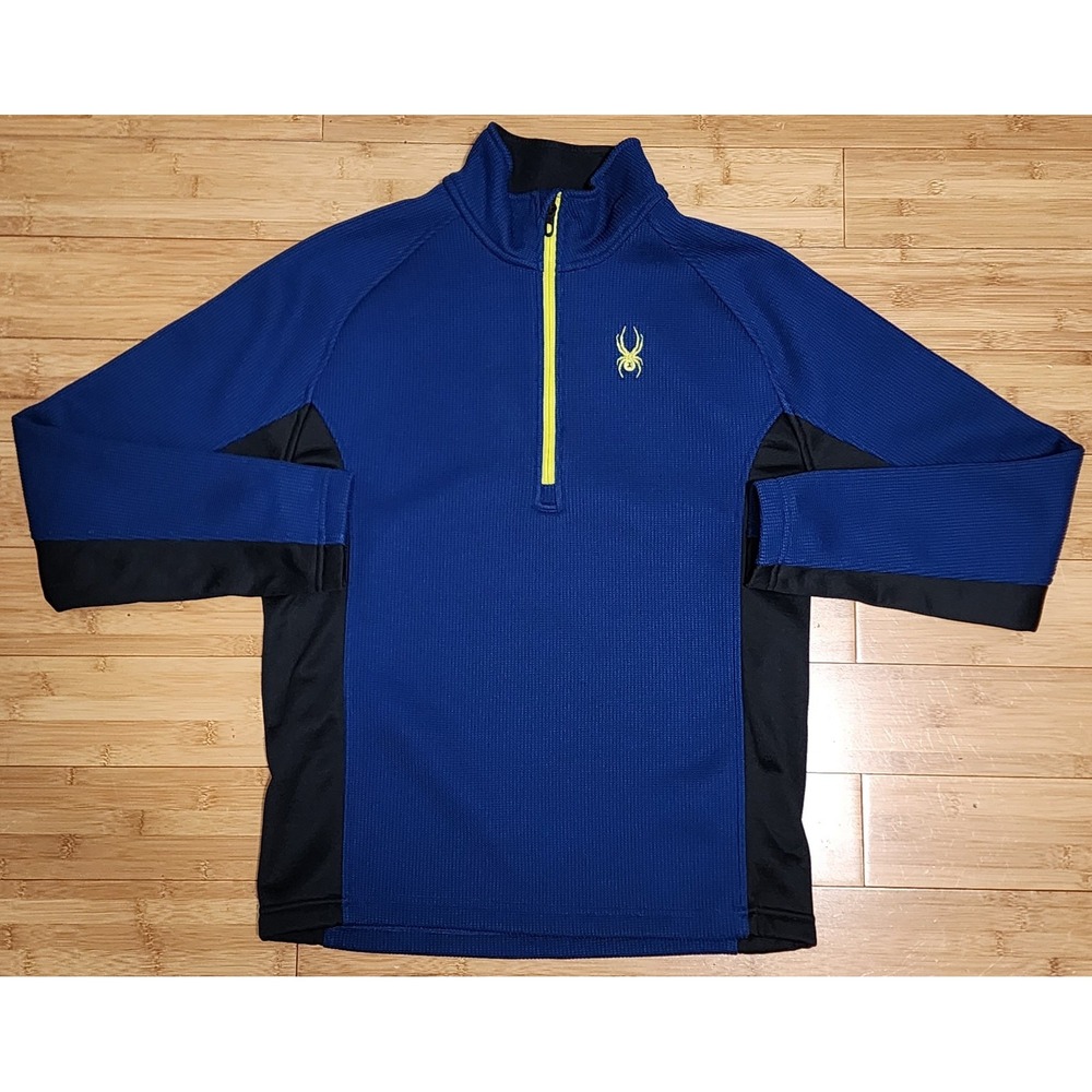 Spyder Outbound Sweater Jacket 1/2 Zip Pullover Blue Sz Medium Mens Knit Casual